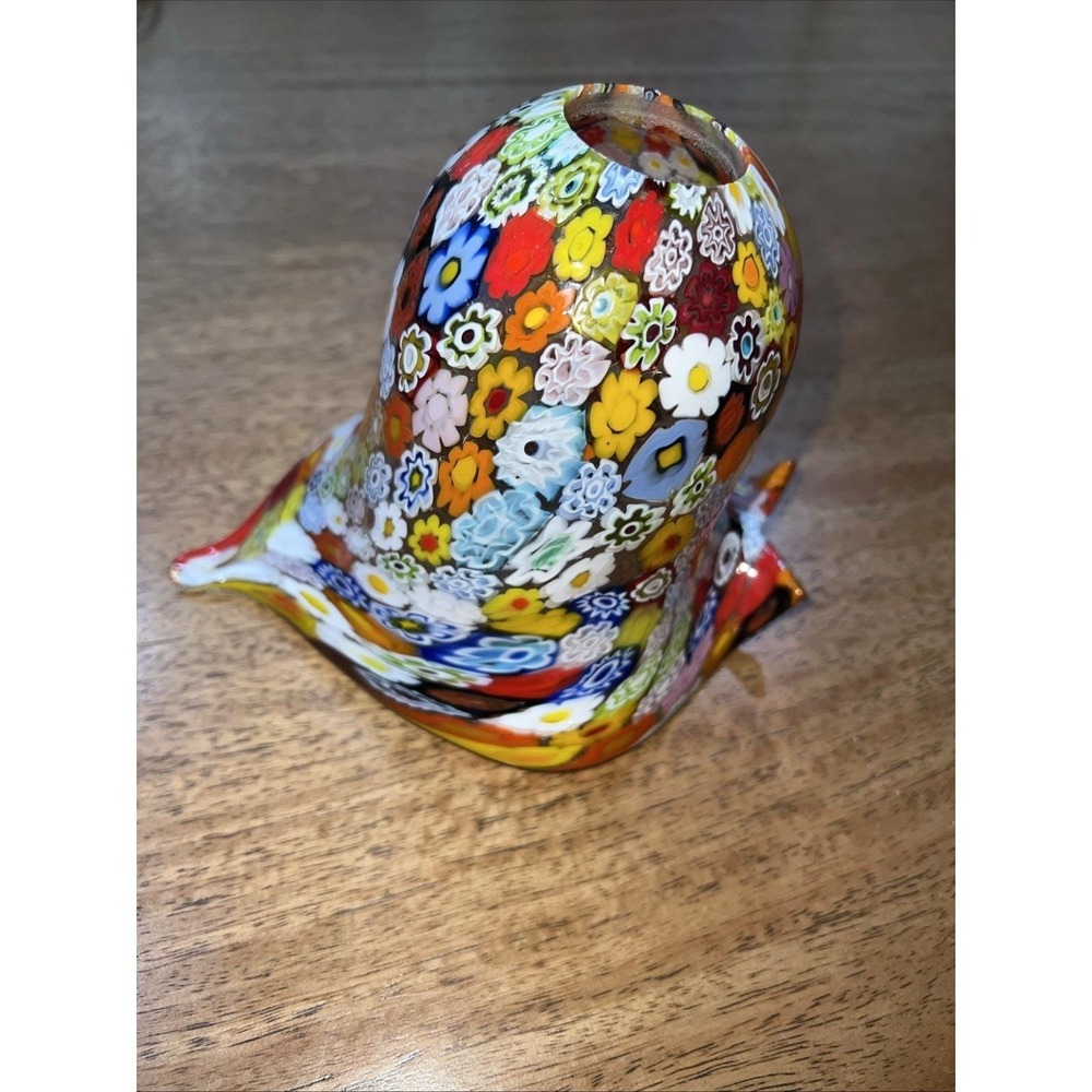 Vintage Murano Millefiori Art Glass Bell Pendant Light Lamp Shade Calotta